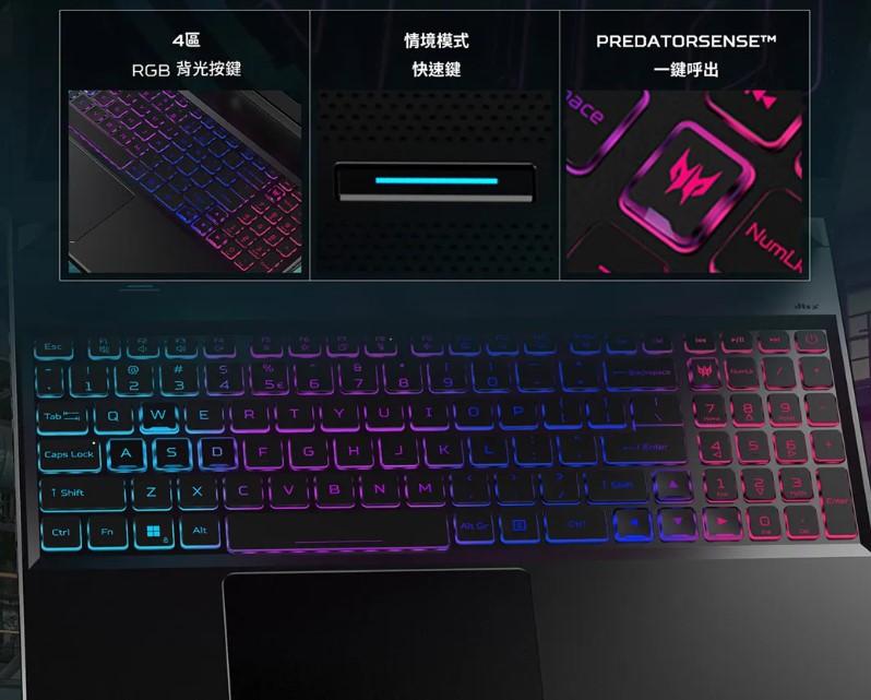 Acer Predator Helios Neo keyboard