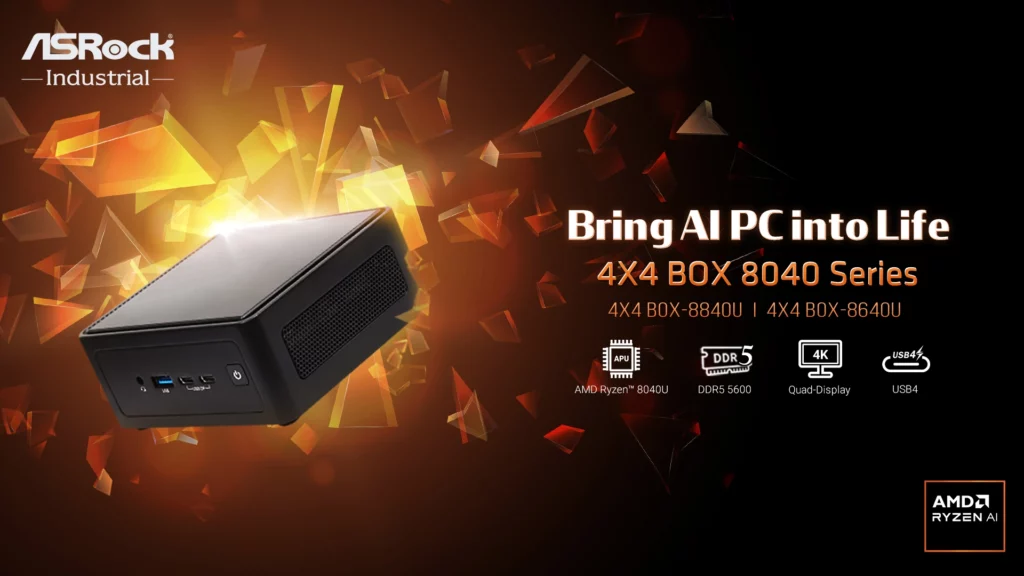 ASRock Industrial 4X4 BOX Mini PCs Mini ITX Motherboards With AMD Ryzen 8040 Hawk Point APUs